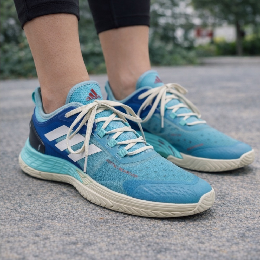 Adidas Adizero Women’s Tennis Shoes Sz 9.5 Blue Aqua Hard Court Athletic